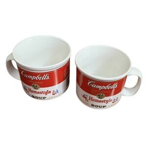 Campbells Homestyle 16oz Soup Bowl/Mugs (2) VTG 1989 Food Westwood Int'l READ